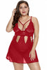 Plus Size Eye-catching Red Babydoll Set