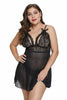 Plus Size Peek-A-Boo Babydoll & Thong Set