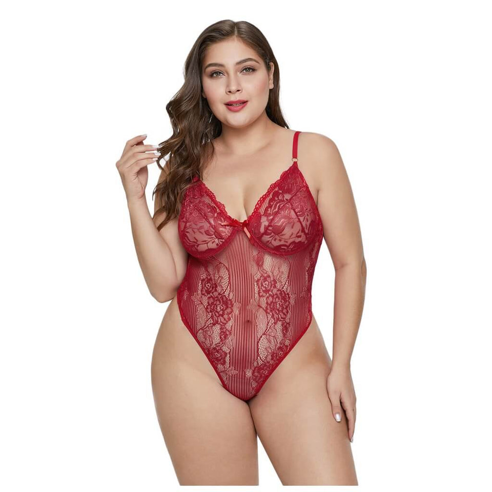 Anna Red Plus Size Teddy NZ