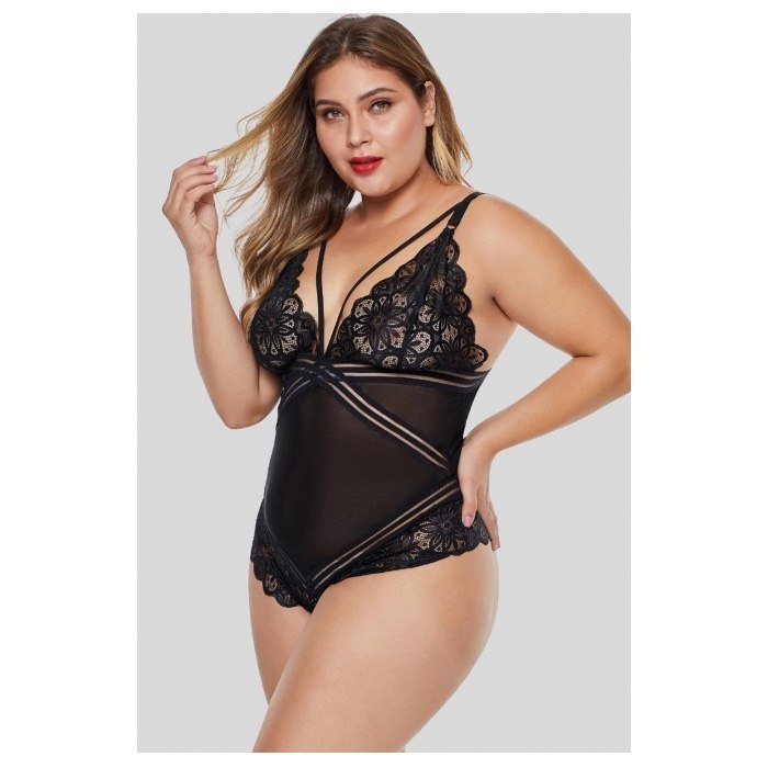 Black Plus Size Bodysuit NZ 1