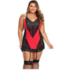 Cherise Red Lace Plus Size Chemise with Garter NZ