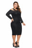Plus Size Bodycon Dress NZ - Black - Melissa 1
