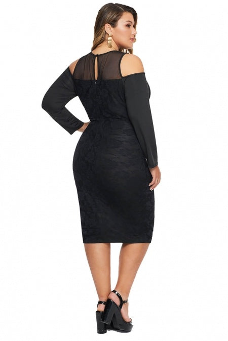Plus Size Bodycon Dress NZ - Black - Melissa 2
