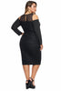 Plus Size Bodycon Dress NZ - Black - Melissa 2