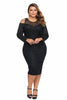 Plus Size Bodycon Dress NZ - Black - Melissa 3