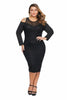 Plus Size Bodycon Dress NZ - Black - Melissa 4