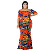 Rita Mermaid Plus Size Dress - Orange