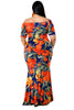 Rita Mermaid Plus Size Dress NZ - Orange 2