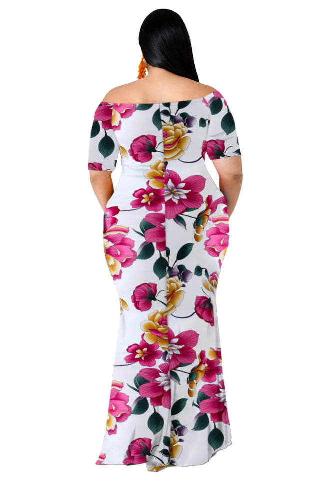 Rita Mermaid Plus Size Dress NZ - White 1