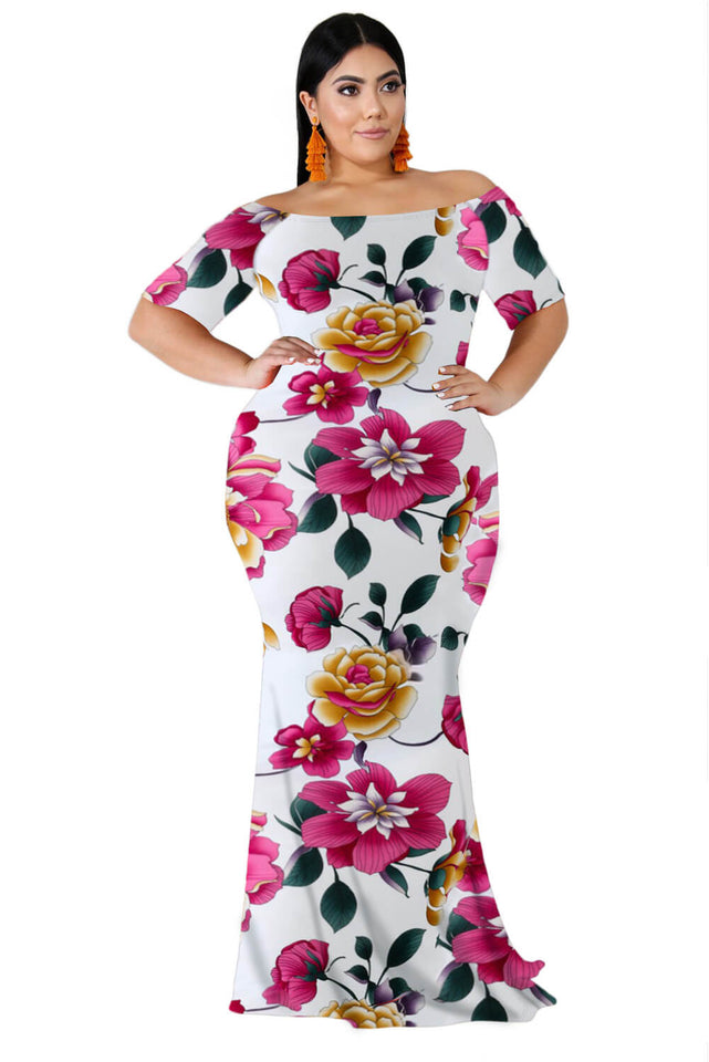 Rita Mermaid Plus Size Dress NZ - White