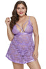 Purple Dreamy Lace Plus Size Babydoll